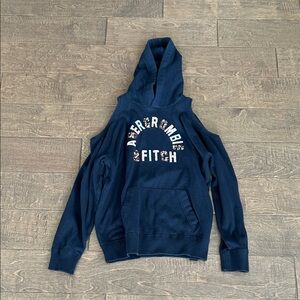 Abercrombie & Fitch Navy Cold-Shoulder Crewneck Hoodie
